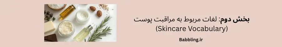 🧴 بخش دوم: لغات مربوط به مراقبت پوست (Skincare Vocabulary)